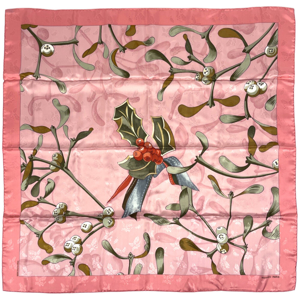 HERMES Pink Silk Scarf